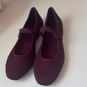 Rothy's Plum Flats with Blue Trim